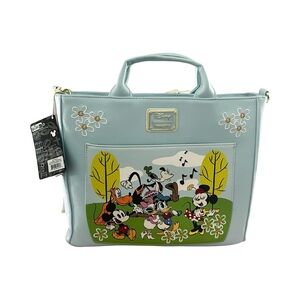 NWT LOUNGEFLY Mickey & Friends Exclusive Park Day Convertible Backpack & Tote